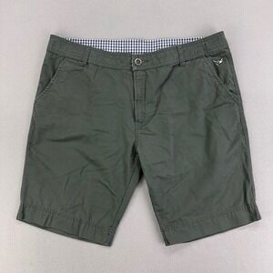 CHAROVA Chino Shorts Mens XL (36x9) Green Slim-Fit‎ Cotton Preppy Golf Casual